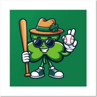 Shamrock Baseball Funny St Patricks Day Boys Kids Posters and Art